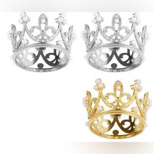 3 Pack Mini Gold and Silver Crowns